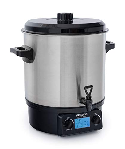 Stagecaptain GWK-27D Glühweinkocher - Digitaler Einkochautomat mit 27 Liter - LCD-Anzeige - 2000 Watt - Edelstahl - Einfache Bedienung (Temperatur und Zeitschaltuhr) - Abschaltautomatik - Silber von Stagecaptain