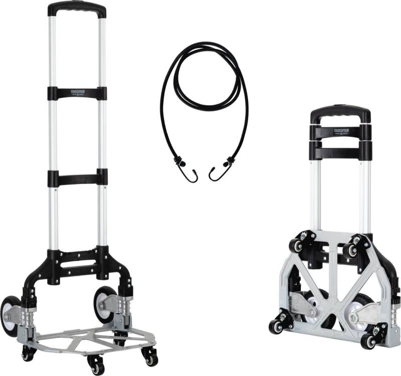 Stagecaptain Gartenliege Stagecaptain CBF-70 klappbare Sackkarre, CBF-70, 2 St., 1 x Stagecaptain CBF-70 klappbare Sackkarre & 1 x Expander, Teleskop-Rahmen aus robustem Aluminium von Stagecaptain