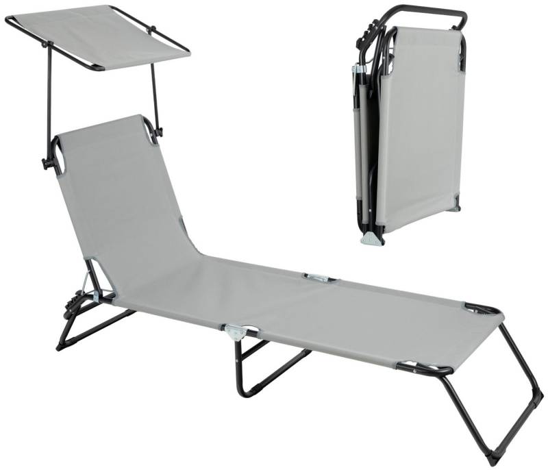 Stagecaptain Gartenliege Stagecaptain CS-190 Sonnenliege mit Dach klappbar, mit verstellbarer Rückenlehne von Stagecaptain