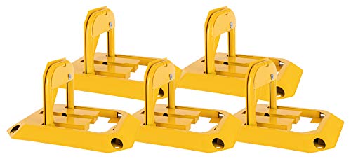 Stagecaptain PPS-30 Parkplatzschloss 5er Set - Klappbare Parkplatzsperren - Abschließbar (3 Schlüssel inklusive) - Aus robustem Stahl - Spar-Set mit 5 Stück - Gelb von Stagecaptain