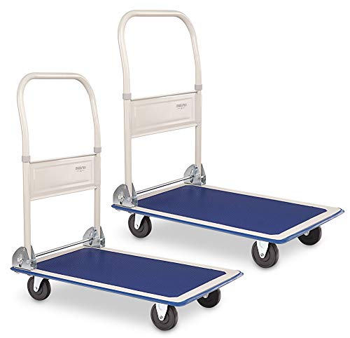 Stagecaptain Platformer Plattformwagen 2x Set -Transportkarre - Klappwagen - Gummiauflage - Gummierter Kantenschutz - Einklappbarer 90° Handgriff mit Fußbedienung - 4 Rollen - Belastbar bis 150 kg Stagecaptain Platformer Plattformwagen 2x Set -Transportkarre - Klappwagen - Gummiauflage - Gummierter Kantenschutz - Einklappbarer 90° Handgriff mit Fußbedienung - 4 Rollen - Belastbar bis 150 kg von Stagecaptain
