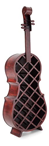 Stagecaptain Stradivino Weinregal für 21 Flaschen - Weinständer aus Holz in Vintage-Optik - Handgemachtes Cello Flaschenregal - Flaschenständer in Höhe 135 cm - Retro Weinflaschenhalter von Stagecaptain