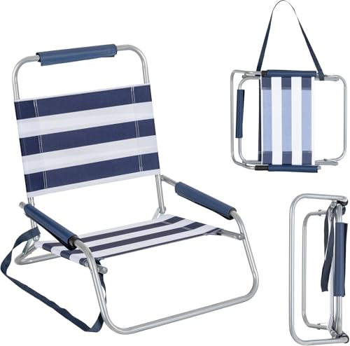 Stagecaptain Strandstuhl klappbar leicht 4X Set - Klappstuhl faltbar mit Schultergurt und Rückenlehne - 1,6 kg - Ideal für Camping, Garten, Strand - Robuster Rahmen, kompakt- Für Kinder geeignet von Stagecaptain
