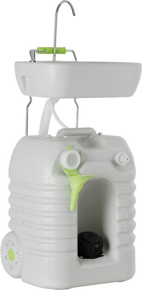 Stagecaptain Waschbecken PSW-45 Quixie Portables Waschbecken (mit 45 Liter Wassertank, 1-St., inkl. Spender für Flüssigseife/Desinfektionsmittel), mit mechanischer Wasserpumpe und höhenverstellbarer Waschtisch von Stagecaptain