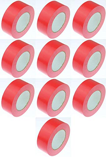 10 Rollen Gewebeband 50 m x 48 mm ROT - Panzerband Steinband Gaffa Tape Reparaturband von Stagetape