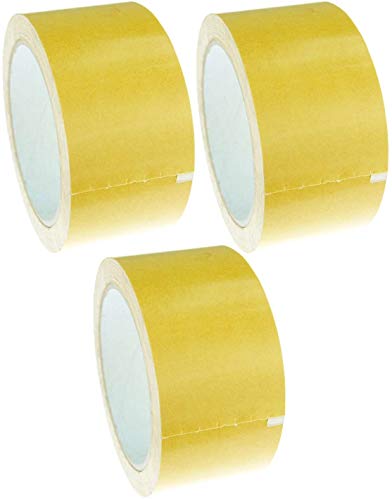 3 Rollen 25 m x 50 mm Doppelseitiges Universal Klebeband - Vielseitiges Klebeband für Verpackungen, Deko, Teppiche oder zum Basteln von Stagetape