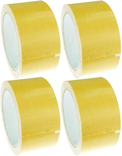 4 Rollen 25 m x 50 mm Doppelseitiges Universal Klebeband - Vielseitiges Klebeband für Verpackungen, Deko, Teppiche oder zum Basteln von Stagetape