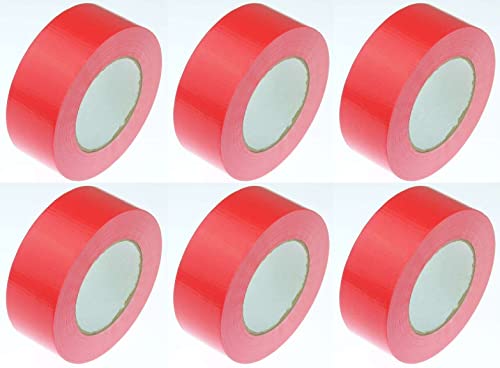 6 Rollen Gewebeband 50 m x 48 mm Rot - Panzerband Steinband Gaffa Tape Reparaturband von Stagetape