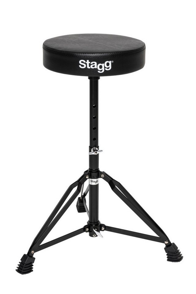 Stagg Schlagzeughocker Drumhocker, doppelstrebig, Finish Schwarz von Stagg