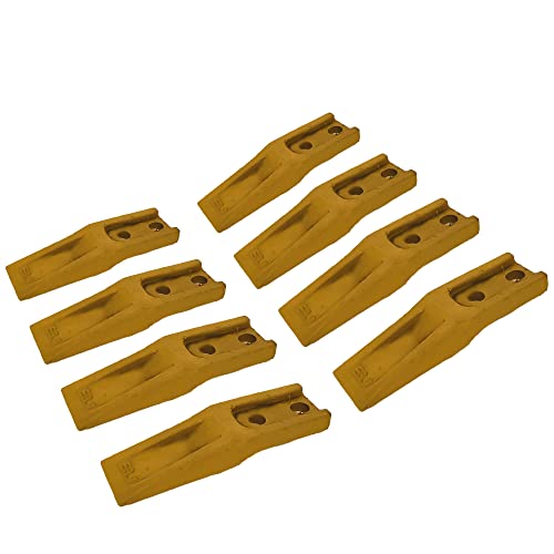 8er-Pack Flachzahn Gabelzahn Anschraubzahn Schaufelzahn Lochabstand 40-45 x 13 von Stahl Industrie