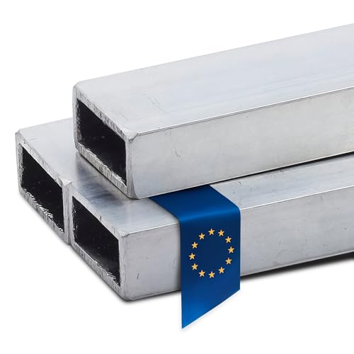 Stahl-Shop24 - Aluminium Rechteckrohr Alu Hohlprofil gepresst Konstruktionsrohr Vierkantrohr für Konstruktionen Werkstoff EN AW-6060 T66 AlMgSi0,5, Länge:2000 mm, Abmessung:100 x 20 x 2 mm von Stahl-Shop24