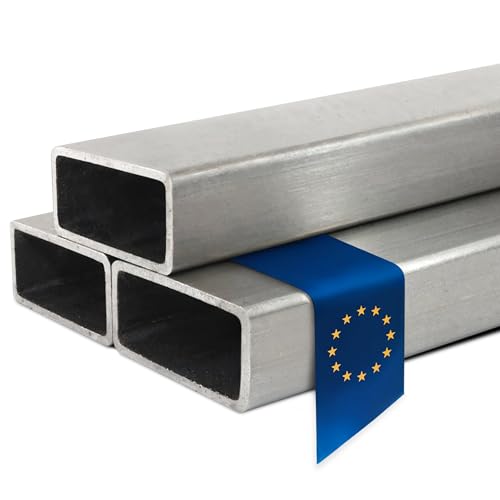 Stahl-Shop24 - Edelstahl Rechteckrohr V2A Hohlprofil geschweißt Geschliffen Konstruktionsrohr Vierkantrohr für Konstruktionen Werkstoff 1.4301, Länge:2000 mm, Abmessung:120 x 80 x 2 mm von Stahl-Shop24