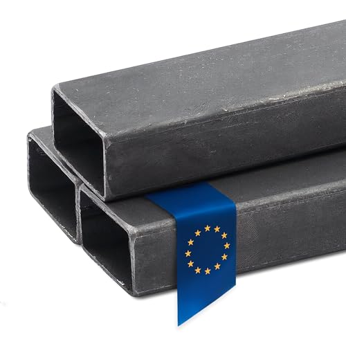 Stahl-Shop24 - Stahl Rechteckrohr Hohlprofil geschweißt Konstruktionsrohr Quadratrohr für Konstruktionen und Geländer Werkstoff S235JRH, Länge:1500 mm, Abmessung:50 x 40 x 4 mm von Stahl-Shop24