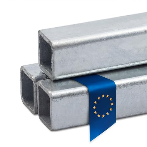 Stahl-Shop24 - Stahl Vierkantrohr Verzinkt Hohlprofil geschweißt Feuerverzinkt Konstruktionsrohr Quadratrohr für Konstruktionen Werkstoff S235JR, Länge: 1500 mm, Abmessung: 20 x 20 x 2 mm von Stahl-Shop24