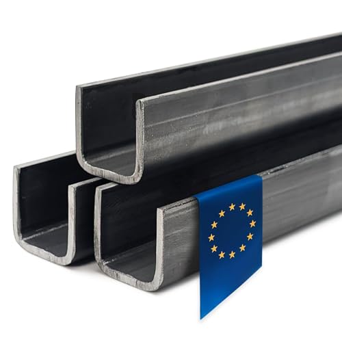 Stahl-Shop24 U-Profil Stahl S235JR roh 140 x 60 mm x Stärke 4 mm - gekantet für Heimwerker & DIY - Baustahl U-Eisen - 500 mm Länge von Stahl-Shop24