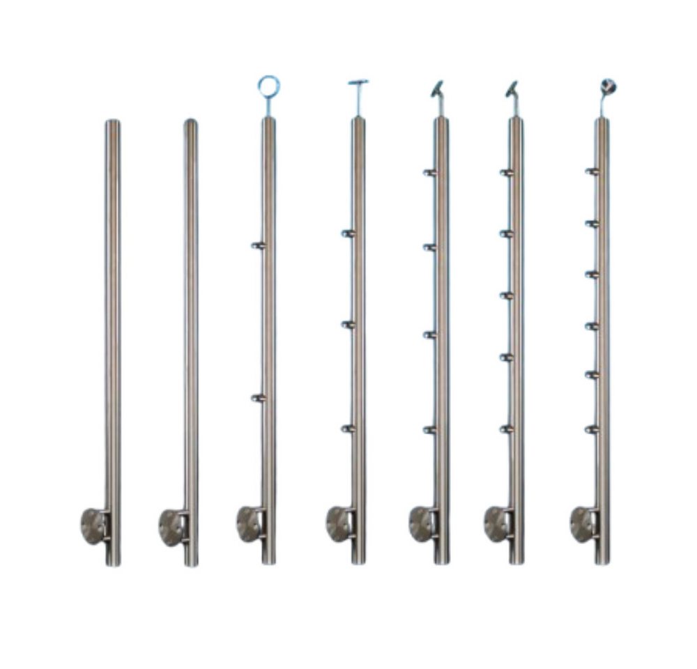 StahlFux Endpfosten Geländerpfosten V2A Querstabhalter, (Packung, 1-St., seitliche Montage), präzise Bohrungen, formgepresste Gewinde und sichere Befestigung von StahlFux