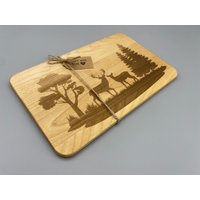 Frühstücksbrett Mit Gravur - Wald, Natur von StahlUnikat