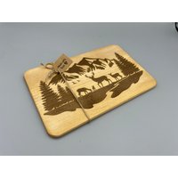 Frühstücksbrett Mit Gravur - Wald, Natur von StahlUnikat