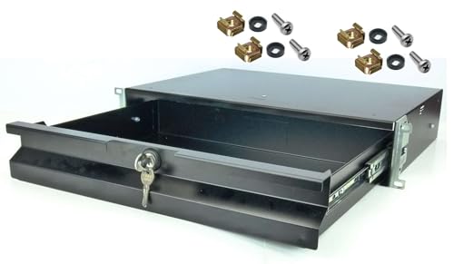2 HE Rackschublade 32 cm tief in Schwarz RAL 9005, 19" 483 mm mit Schloss, Server Rack Schublade 2 HE Rackschublade 32 cm tief in Schwarz RAL 9005, 19" 483 mm mit Schloss, Server Rack Schublade von Stahlflex