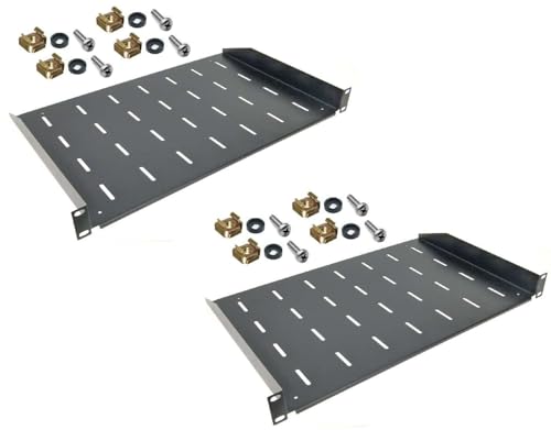 2 Stück 1 HE Rackablage, 30 cm tief in Schwarz RAL 9005, 19" 483 mm Fachboden Trägereinschub Einlegeboden Rack Ablage Boden 2 Stück 1 HE Rackablage, 30 cm tief in Schwarz RAL 9005, 19" 483 mm Fachboden Trägereinschub Einlegeboden Rack Ablage Boden von Stahlflex
