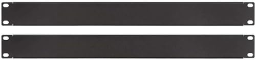 2 x 1 HE U Rackblende 483 mm 19" Stah in Schwarz RAL 9005, Frontplatte Rackpanel Blindplatte Blindabdeckplatte Blindabdeckung von Stahlflex