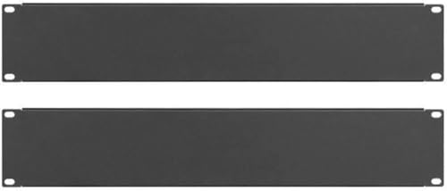 2 x 2 HE U Rackblende 483 mm 19" Stahl in Schwarz RAL 9005, Frontplatte Rackpanel Blindplatte Blindabdeckplatte Blindabdeckung von Stahlflex