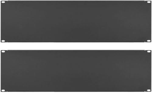 2 x 3 HE U Rackblende 483 mm 19" Stahl in Schwarz RAL 9005, Frontplatte Rackpanel Blindplatte Blindabdeckplatte Blindabdeckung von Stahlflex