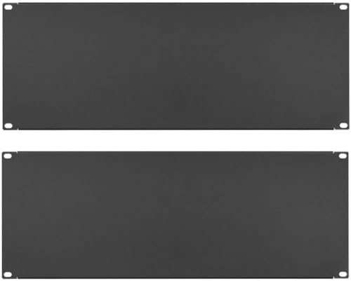 2 x 4 HE U Rackblende 483 mm 19" Stahl in Schwarz RAL 9005, Frontplatte Rackpanel Blindplatte Blindabdeckplatte Blindabdeckung von Stahlflex