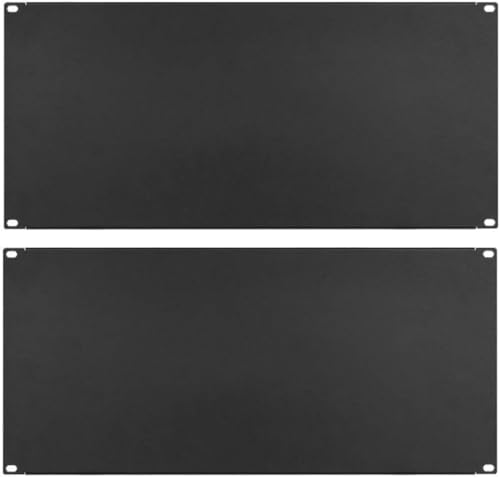 2 x 5 HE U Rackblende 483 mm 19" Stahl in Schwarz RAL 9005, Frontplatte Rackpanel Blindplatte Blindabdeckplatte Blindabdeckung von Stahlflex