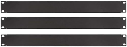 3 x 1 HE U Rackblende 483 mm 19" Stah in Schwarz RAL 9005, Frontplatte Rackpanel Blindplatte Blindabdeckplatte Blindabdeckung von Stahlflex