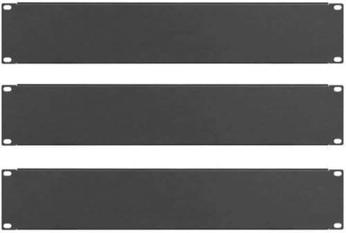 3 x 2 HE U Rackblende 483 mm 19" Stahl in Schwarz RAL 9005, Frontplatte Rackpanel Blindplatte Blindabdeckplatte Blindabdeckung von Stahlflex