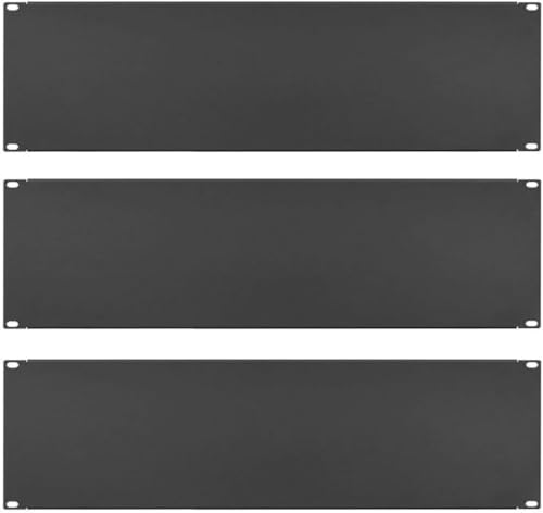 3 x 3 HE U Rackblende 483 mm 19" Stahl in Schwarz RAL 9005, Frontplatte Rackpanel Blindplatte Blindabdeckplatte Blindabdeckung von Stahlflex