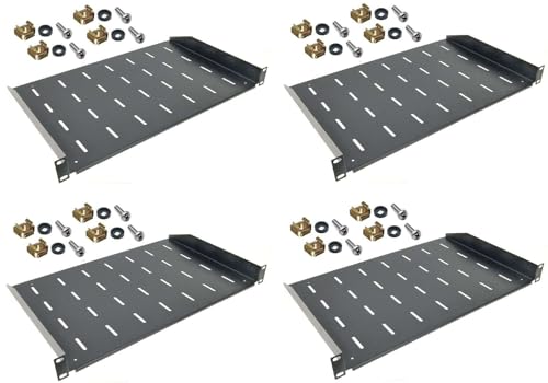 4 Stück 1 HE Rackablage, 30 cm tief in Schwarz RAL 9005, 19" 483 mm Fachboden Trägereinschub Einlegeboden Rack Ablage Boden 4 Stück 1 HE Rackablage, 30 cm tief in Schwarz RAL 9005, 19" 483 mm Fachboden Trägereinschub Einlegeboden Rack Ablage Boden von Stahlflex