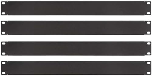 4 x 1 HE U Rackblende 483 mm 19" Stah in Schwarz RAL 9005, Frontplatte Rackpanel Blindplatte Blindabdeckplatte Blindabdeckung von Stahlflex
