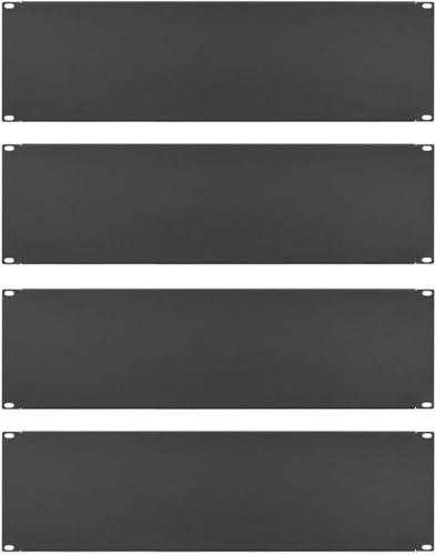 4 x 3 HE U Rackblende 483 mm 19" Stahl in Schwarz RAL 9005, Frontplatte Rackpanel Blindplatte Blindabdeckplatte Blindabdeckung von Stahlflex