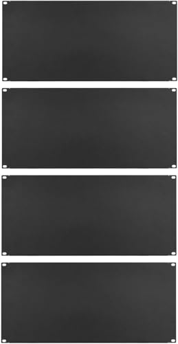 4 x 5 HE U Rackblende 483 mm 19" Stahl in Schwarz RAL 9005, Frontplatte Rackpanel Blindplatte Blindabdeckplatte Blindabdeckung von Stahlflex