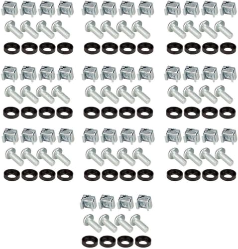 40 x Montageschrauben Rackschrauben M6 x 16 Käfigmutter Montageschrauben Käfigmutternset M6 Montagesatz 10" & 19" Schränke Netzwerk Schrauben Rack Käfigmuttern (10 VPE) von Stahlflex