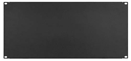 5 HE U Rackblende 483 mm 19" Stahl in Schwarz RAL 9005, Frontplatte Rackpanel Blindplatte Blindabdeckplatte Blindabdeckung von Stahlflex