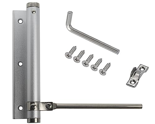 Stahlia Automatischer Türschließer Silber (2 Stück) Türdämpfer 75 KG Schließkraft Zimmertür Haustür Gartentor Scharnier Stangentürschließer von Stahlia