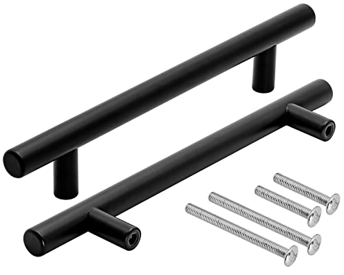 Stahlia Möbelgriffe schwarz 480mm Lochabstand (25 Stück) Edelstahl matt Ø 12mm Schrankgriffe schwarz Küchengriffe Edelstahl Schubladengriffe Inkl. Schraubenset von Stahlia