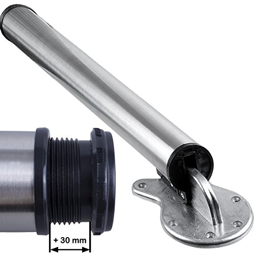 Stahlia 4 x Edelstahl Stützbein Tischfuß klappbar Ø50 mm Tischbeine Möbelfuß |Höhe 710 mm|höhenverstellbar + 30 mm|inkl. Befestigungsmaterial |Tischfuss Verstellfuß Möbel Fuß Füße | Stahlia 4 x Edelstahl Stützbein Tischfuß klappbar Ø50 mm Tischbeine Möbelfuß |Höhe 710 mm|höhenverstellbar + 30 mm|inkl. Befestigungsmaterial |Tischfuss Verstellfuß Möbel Fuß Füße | von Stahlia