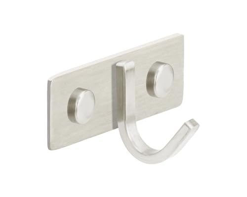 Stahlia Hakenleiste EDELSTAHL gebürstet Garderobenleiste 1x Haken (L: 80mm) Modell:EMMA Wandgarderobe mit 1/4/6/8/10 Kleiderhaken Garderobenhaken Wandhaken von Stahlia