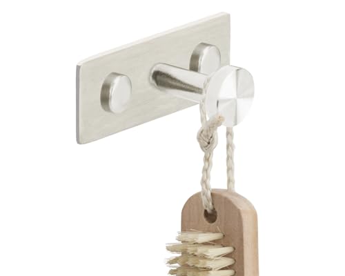 Stahlia Hakenleiste EDELSTAHL gebürstet Garderobenleiste 1x Haken (L: 80mm) Modell:GIORGIA Wandgarderobe mit 1/4/6/8/10 Kleiderhaken Garderobenhaken Wandhaken von Stahlia