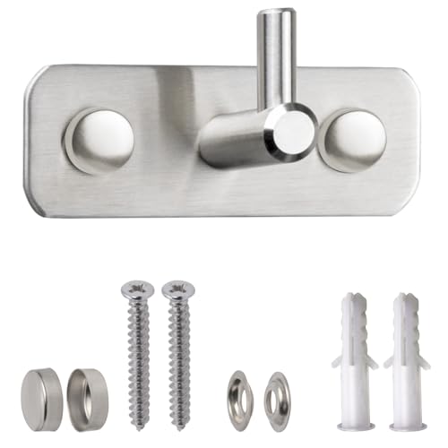 Stahlia Hakenleiste EDELSTAHL gebürstet Garderobenleiste 1x Haken (L: 80mm) Modell:JULIA Wandgarderobe mit 1/4/6/8/10 Kleiderhaken Garderobenhaken Wandhaken von Stahlia