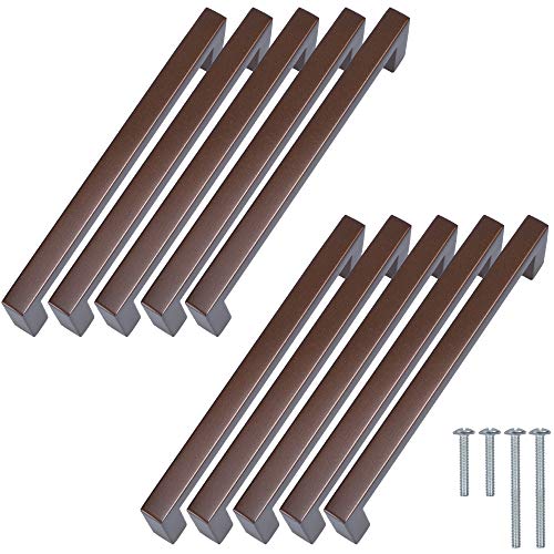 Stahlia Möbelgriffe Braun 192mm Lochabstand (10 Stück) Schrankgriffe Edelstahl Küchengriffe Schubladengriffe Griffe Möbel Griffe für Küchenschränke von Stahlia