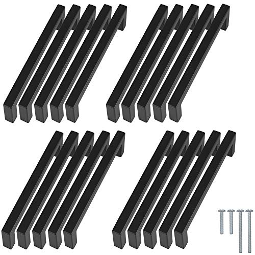 Stahlia Möbelgriffe Schwarz 160mm Lochabstand (20 Stück) Schrankgriffe Edelstahl Küchengriffe Schubladengriffe Griffe Möbel Griffe für Küchenschränke von Stahlia