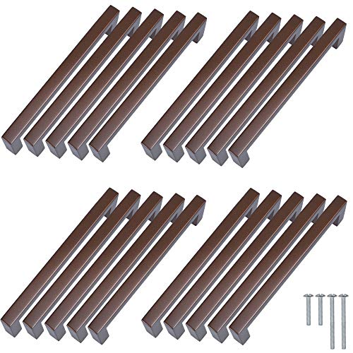 Stahlia Möbelgriffe Braun 192mm Lochabstand (20 Stück) Schrankgriffe Edelstahl Küchengriffe Schubladengriffe Griffe Möbel Griffe für Küchenschränke von Stahlia