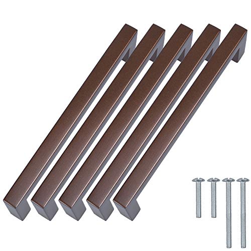 Stahlia Möbelgriffe Braun 480mm Lochabstand (5 Stück) Schrankgriffe Edelstahl Küchengriffe Schubladengriffe Griffe Möbel Griffe für Küchenschränke von Stahlia