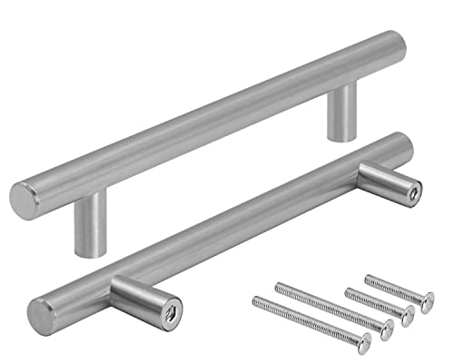 Stahlia 20 Stück Möbelgriffe echt Edelstahl gebürstet Lochabstand 128mm Ø 12mm Schrankgriffe Wohnzimmer Möbel Bad Möbel Küchengriffe Schränke Schubladengriffe Relinggriff Inkl. Schrauben von Stahlia