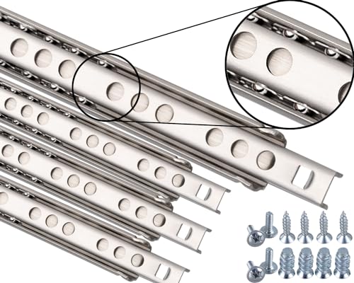 Stahlia 4 Schubladenschienen (2 Paar) EDELSTAHL Teilauszug Rollenauszug Teleskopschiene Kugelführung Schubladenauszug Nuthöhe: 17mm / Länge: 150 mm von Stahlia